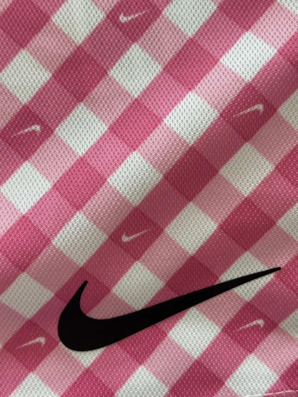 NWT Nike Women's Dri-FIT Victory Sleeveless Gingham Print Golf Polo Sz XL